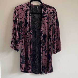 Always Indigo Velvet Cardigan